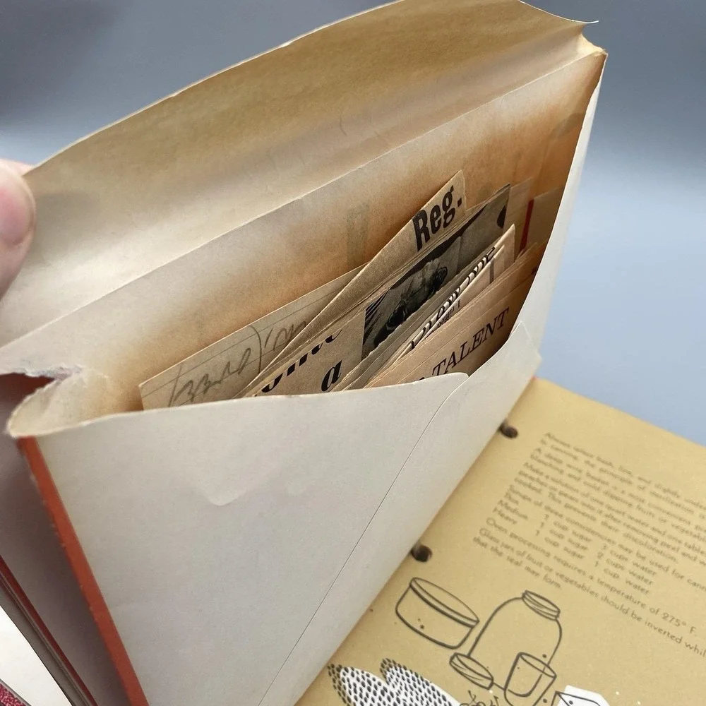 Vintage 60s My Recipe Book 3-Ring Binder Envelopes‎ Clipped Recipes Mid Century